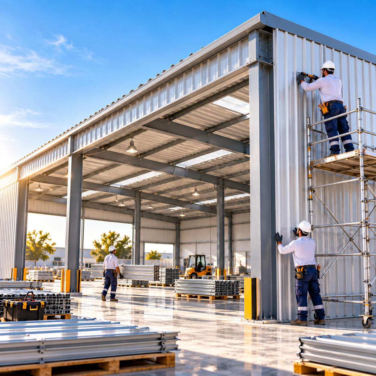 Shed Installation and Steel Erection in Al Dhaid